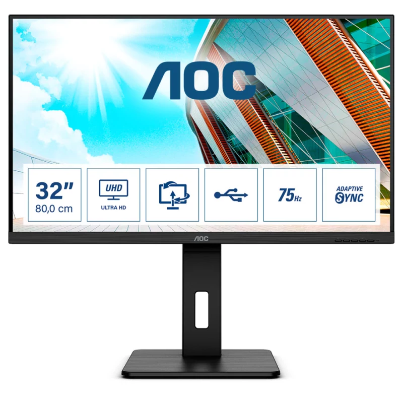 Monitor AOC - 31.5" 4K Ultra HD VA / 4ms / 2x HDMI 1x DP - U32P2