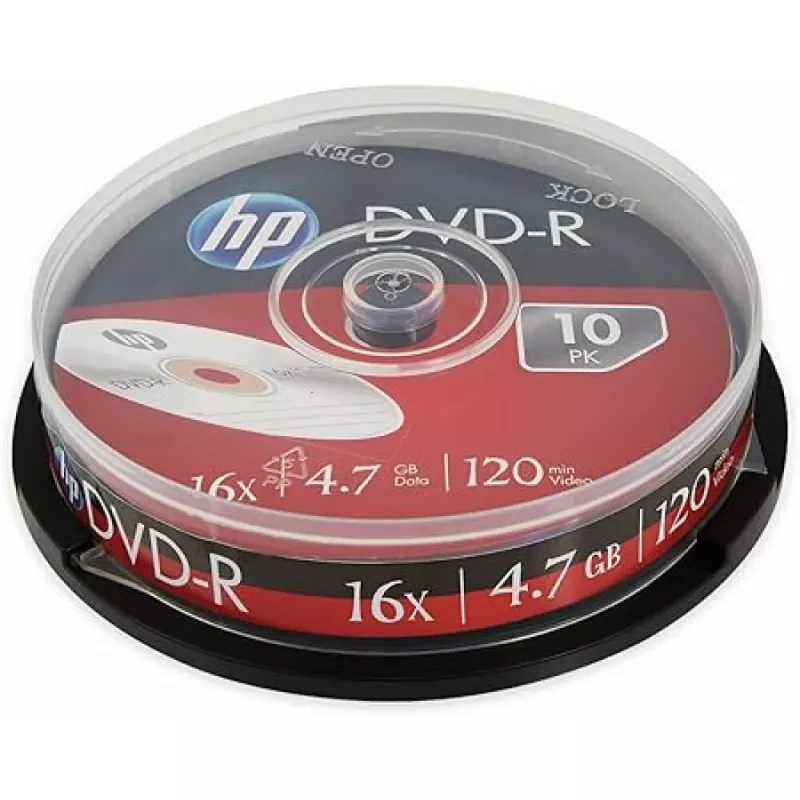DVD-R HP 16X 4.7GB BOBINE 10 UNIDADES