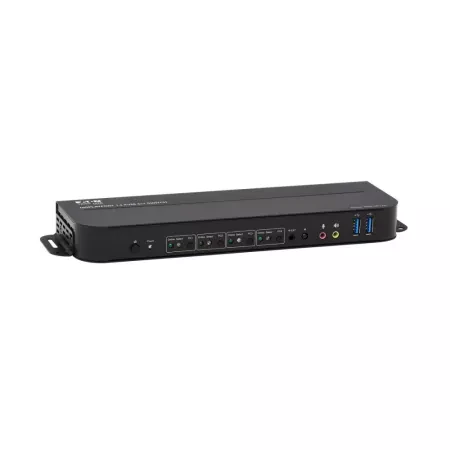 Eaton Tripp Lite series 4-Port DisplayPort KVM with Dual Console Ports (DP and HDMI), 4K 60Hz 4:4:4, DP1.4 with IR Remote - Chave de KVM / áudio / USB - 4 x KVM / áudio / USB - 1 utilizador local - desktop