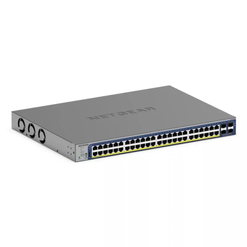 Switch NetGear Smart 48 Portas GE PoE+ 10G SFP+ GS752