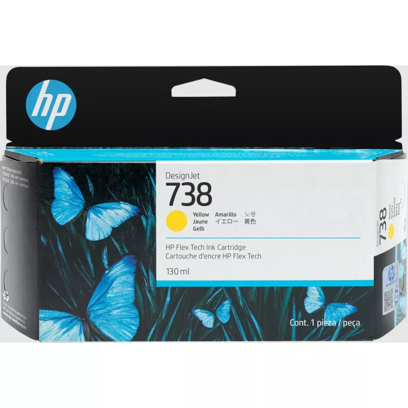 Tinteiro HP 738 130-ml Amarelo DesignJet