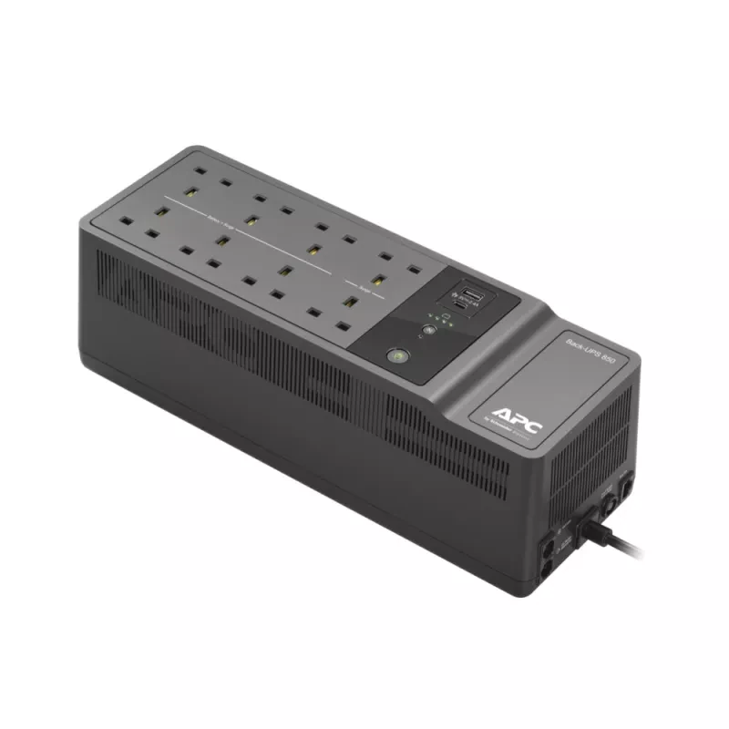 APC Back-UPS BE850G2 - UPS - AC 230 V - 520 Watt - 850 VA - conectores de saída: 8 - Reino Unido - preto