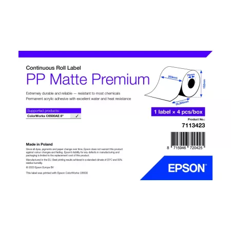 PP MATTE LABEL PREM CONTINUOUS SUPL
