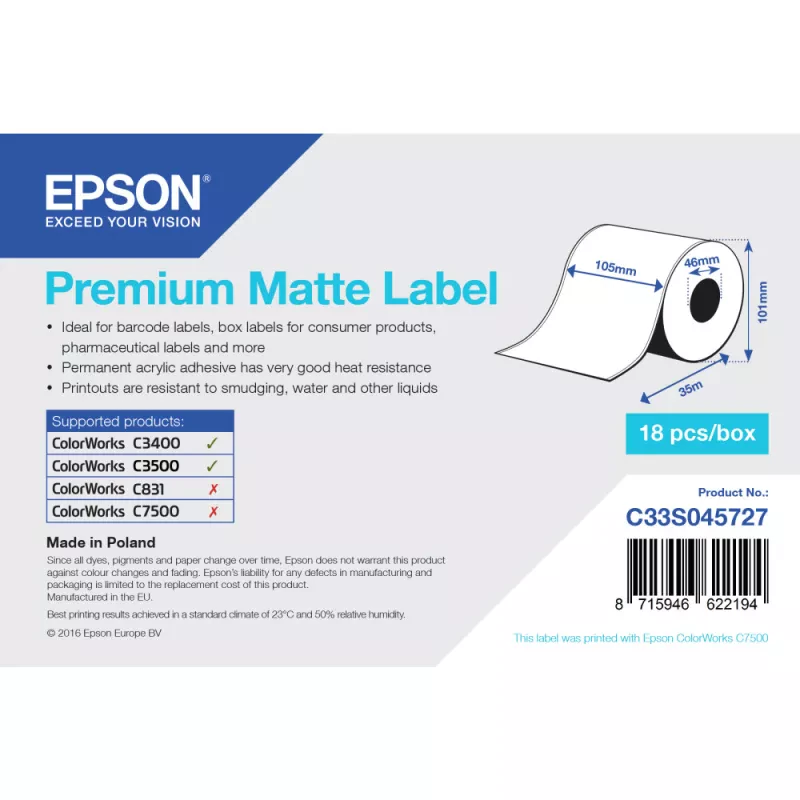 PREMIUM MATTE LABEL - CONTINUOUS RO