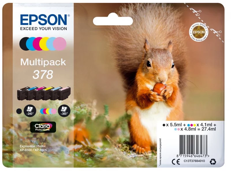 Tinteiro EPSON 378 Multipack 6 Cores - XP-8500/8600/8605