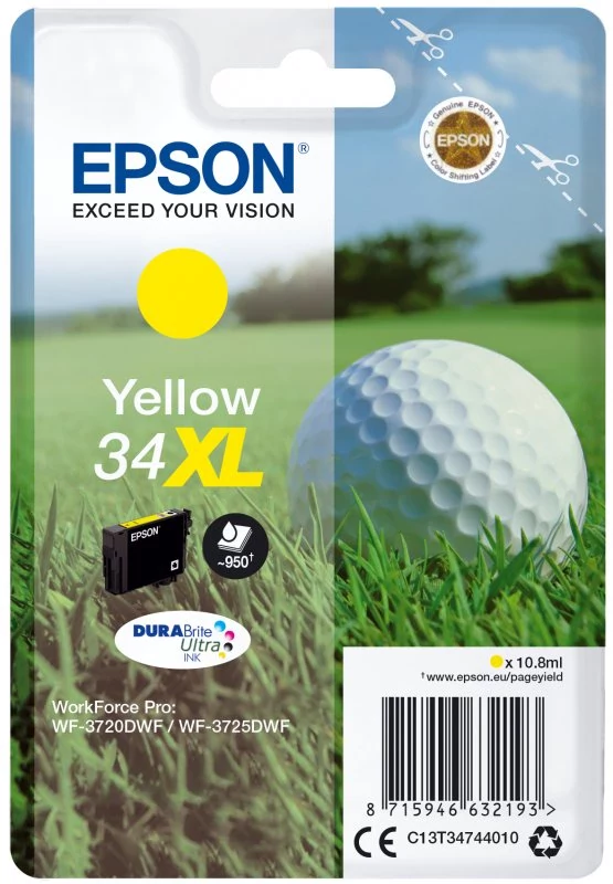 Tinteiro EPSON 34 Amarelo XL - WorkForce Pro WF-3720/3725
