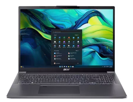 Portátil Acer - Intel Ultra 7 155U / 16GB DDR5 / 1TB SSD / 16" OLED / 2K / 120Hz / WI-FI 6 / Windows 11 Home / Cinza Aço - Aspire 16 A16-71M
