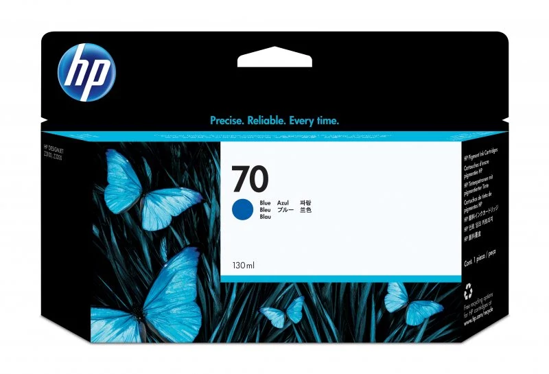 HP 70 - 130 ml - azul - original - DesignJet - tinteiro - para DesignJet HD Pro MFP, T120, Z2100, Z3100, Z3100ps, Z3200, Z3200ps, Z5200, Z5400