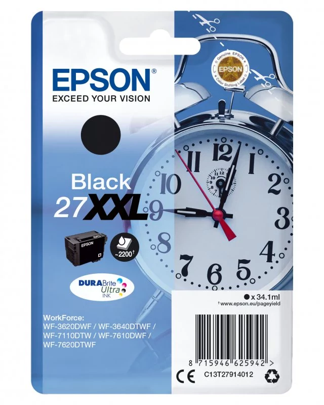 Tinteiro EPSON 27 Preto XXL - WF36xx/7110/7210/76xx/77xx