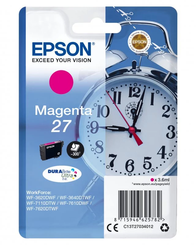 Tinteiro EPSON 27 Magenta - WF36xx/7110/7210/76xx/77xx