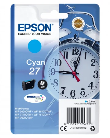 Tinteiro EPSON 27 Ciano - WF36xx/7110/7210/76xx/77xx