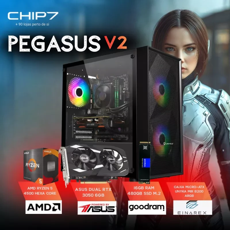 COMPUTADOR GAMING - AMD Ryzen 5 4500 / RTX 3050 6GB / 16GB RAM