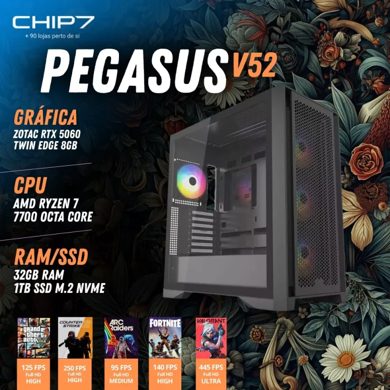 COMPUTADOR GAMING - AMD Ryzen 7 7700 / Zotac RTX 5060 8GB / 32GB