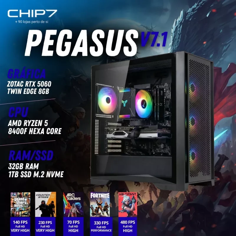 COMPUTADOR GAMING - AMD Ryzen 5 8400F / Zotac RTX 5060 8GB / 32GB