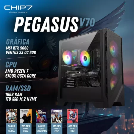 COMPUTADOR GAMING - AMD Ryzen 7 5700X / RTX 5060 TI 16GB / 16GB