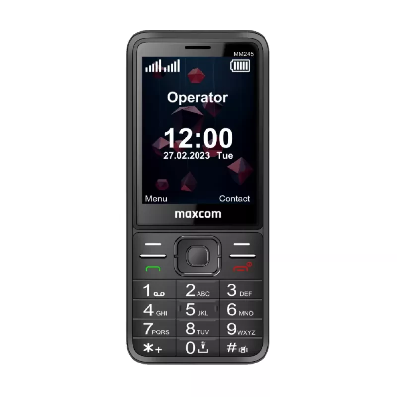 MAXCOM PHONE 4G DUAL SIM 2.8" BATERIA 1000mAh USB CAMERA BLACK MM245 4G