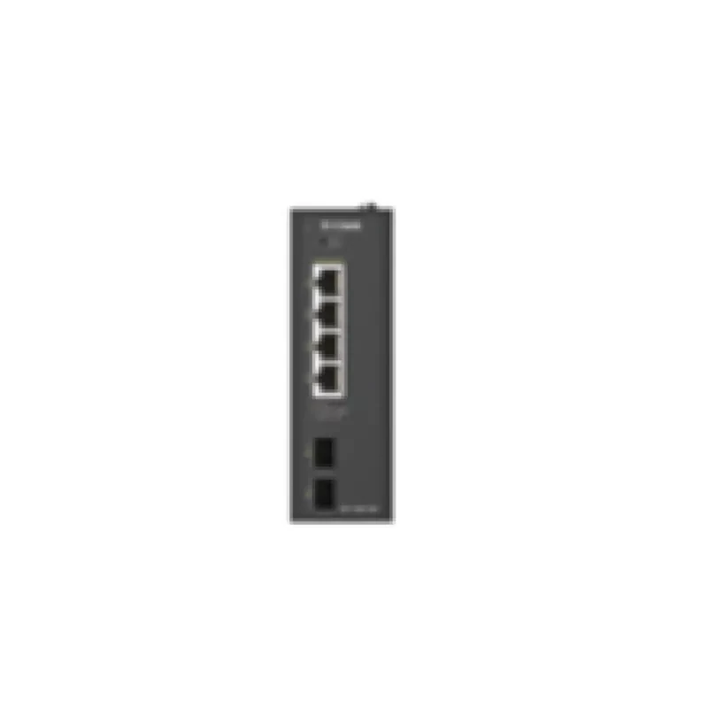 D-Link DIS 100G-06P - Interruptor - industrial - sem gestão - 4 x 10/100/1000 (PoE) + 2 x Gigabit SFP - montável em trilho DIN