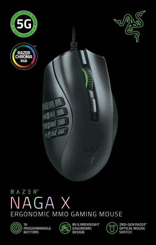 Rato Gaming Razer Naga X RGB 18000 DPI Preto - Ratos - Informática