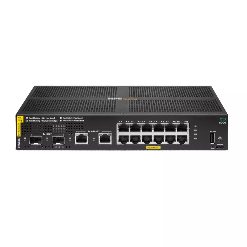 HPE ARUBA NW CX 6000 12P 1G CLASS4 POE 2P SFP 1G 139W SWITCH - preço válido p/ unidades faturadas até 7 de maio ou fim de stock