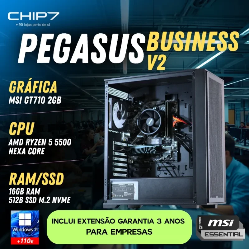 COMPUTADOR TRABALHO - AMD Ryzen 5 5500 / GT710 2GB / 16GB RAM