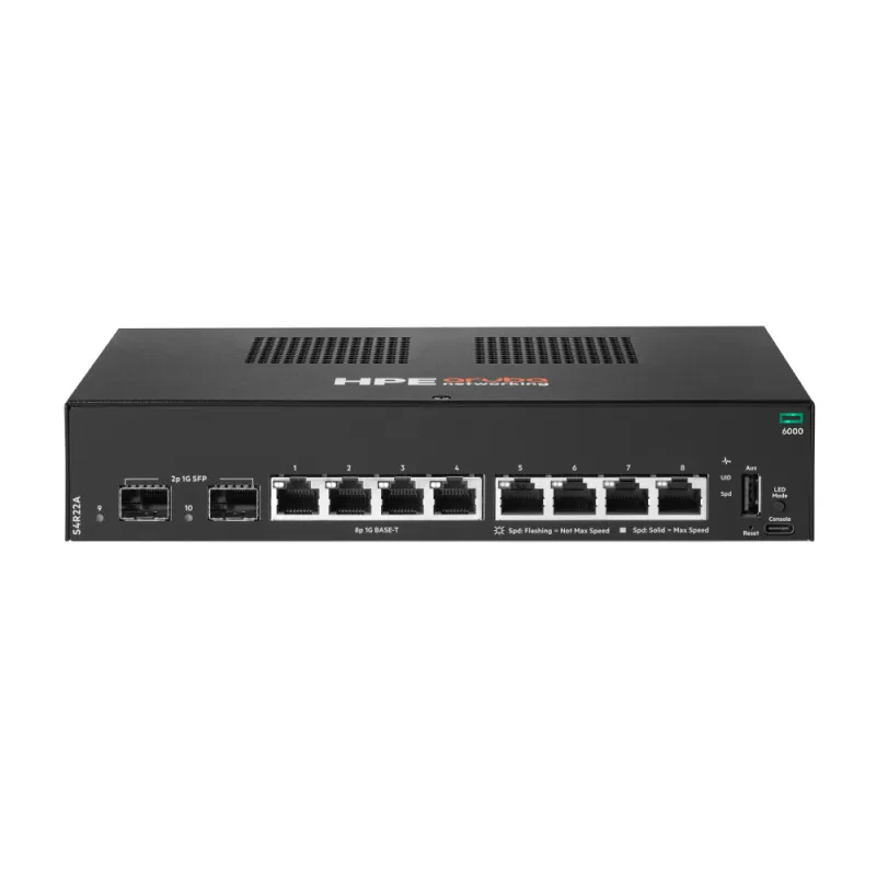 Aruba Networking CX 6000 8p 10M/100M/1G 2p SFP 1G Switch - preço válido p/ unidades faturadas até 7 de maio ou fim de stock