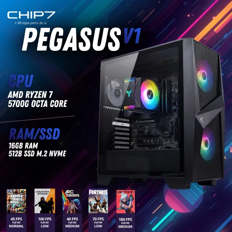 COMPUTADOR GAMING - AMD Ryzen 7 5700G / 16GB RAM / 500GB SSD - CHIP7 ...