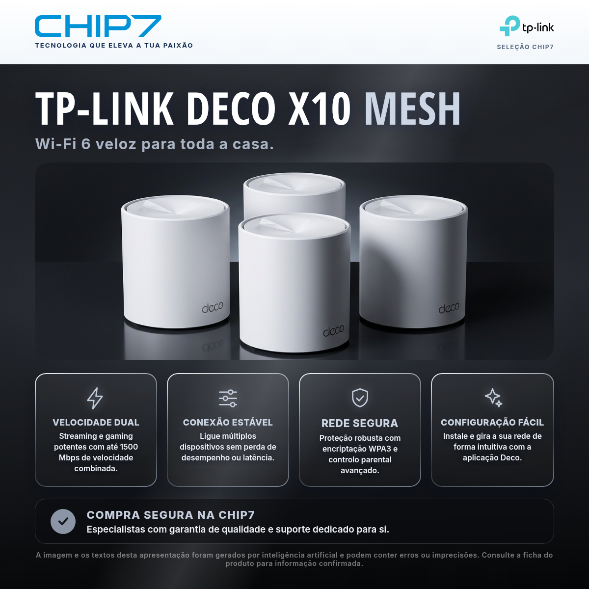Router TP-Link AX1500 Whole Home Mesh Wi-Fi System 6 5G - Deco X10
