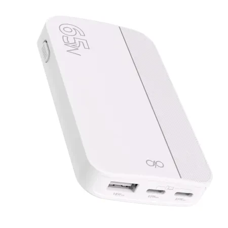 Carregador Doméstico Force Power Lite Dobrável Triplo 65W GaN USB-A + 2x USB-C Branco