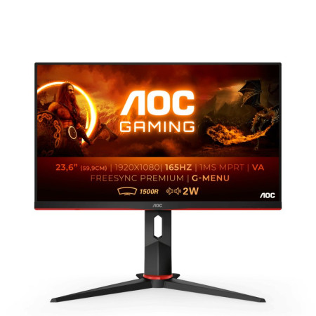 Monitor AOC - 23.6" Full HD VA Curvo / 165Hz / 1ms / AMD FreeSync - C24G2AE/BK