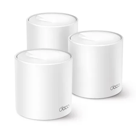 DecoX10 3 pack - Composto por 3 unidades AX1500 Whole Home Mesh Wi-Fi 6 System, 300 Mbps at 2.4 GHz + 1201 Mbps at 5 GHz, Internal Antennas, 2× Gigabit Ports (WAN/LAN auto-sensing)