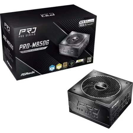 Fonte de Alimentação ASRock PRO-M850G 850W 80+ Gold ATX 3.1 Modular