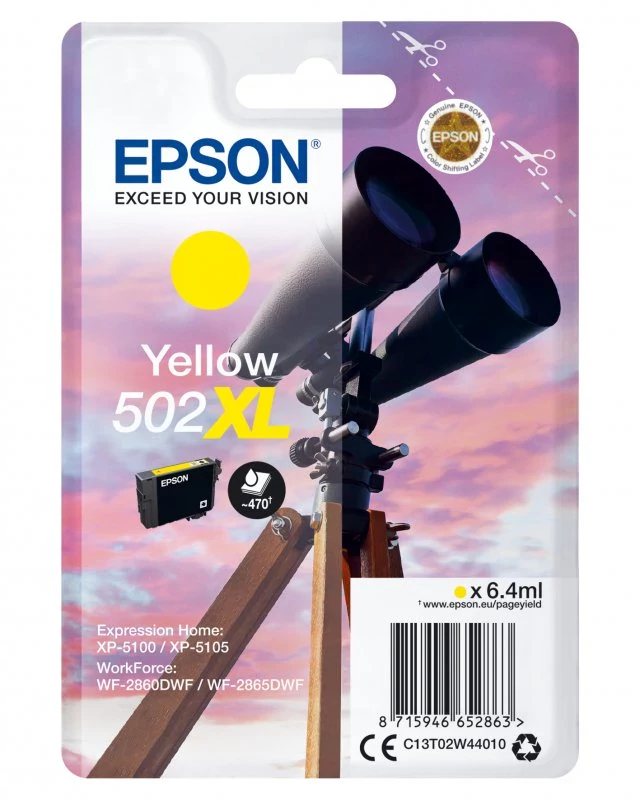 Tinteiro EPSON 502 Amarelo XL - XP-51xx, WF-286x