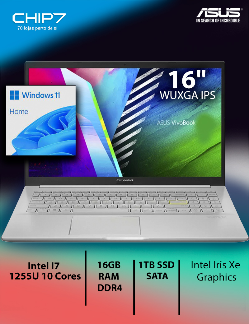 Portátil ASUS - I7 1255U / 16GB RAM / 1TB SSD / 16