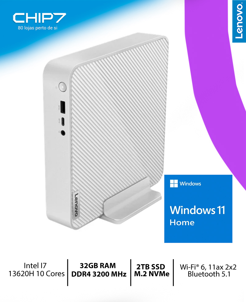 Mini PC Lenovo - I7 13620H / 32GB RAM / 2TB SSD / Windows 11 Home
