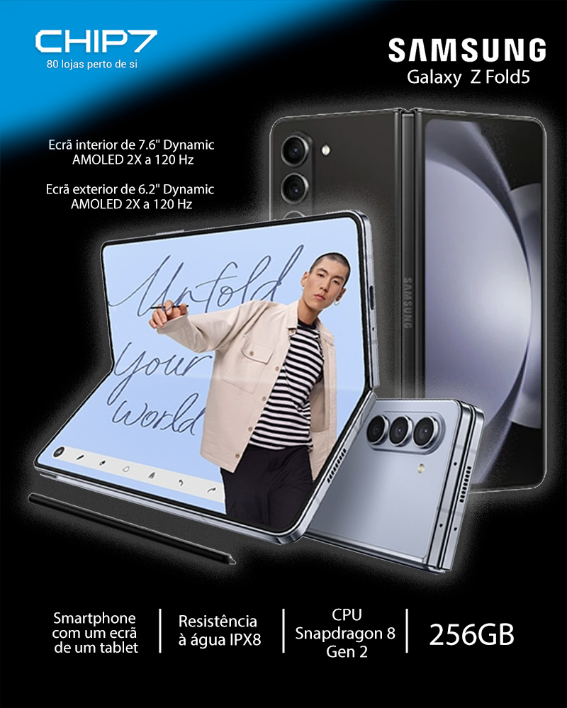 Smartphone Samsung Galaxy Z Fold5 256GB Azul | CHIP7