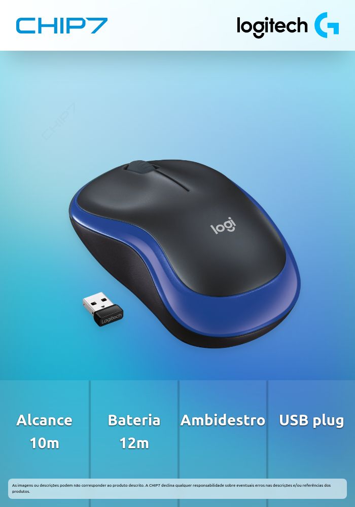 NOTEBOOK MOUSE M185 BLU