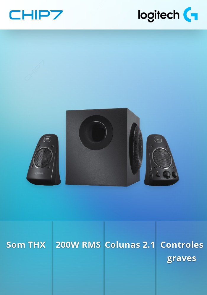 Colunas 2.1 Logitech Z623 THX Sound