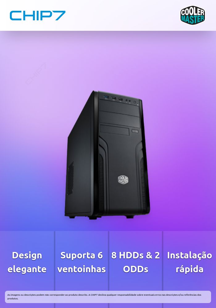 CM Force 500, Classy designed front panel, Supports up to 6 fans, Supports up to 2 ODDs and 8 HDDs, Tool-free mounting of ODD bays and 3.5” brackets for quicker installation, Rich I/O panel with USB 3.0 super speed ports