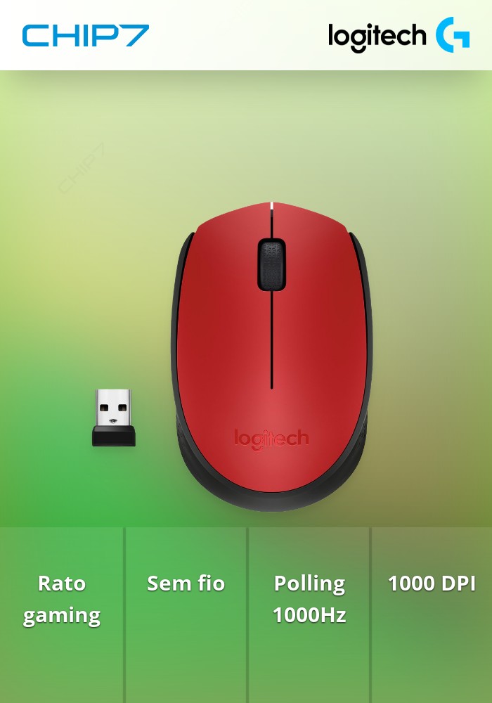 Rato Óptico Logitech M171 Wireless Vermelho