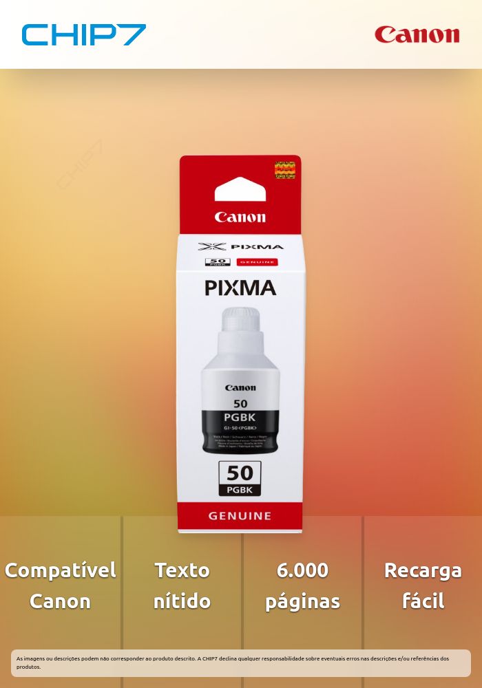 Tinteiro CANON GI-50 Preto Pigmentado