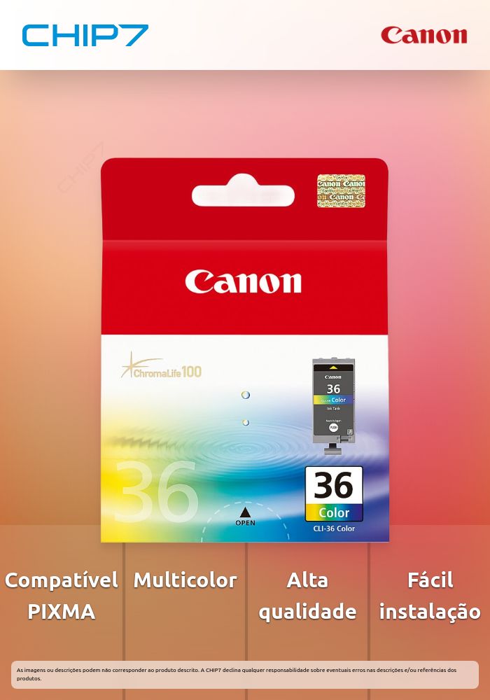 Tinteiro CANON CLI-36 Cores - PIXMA