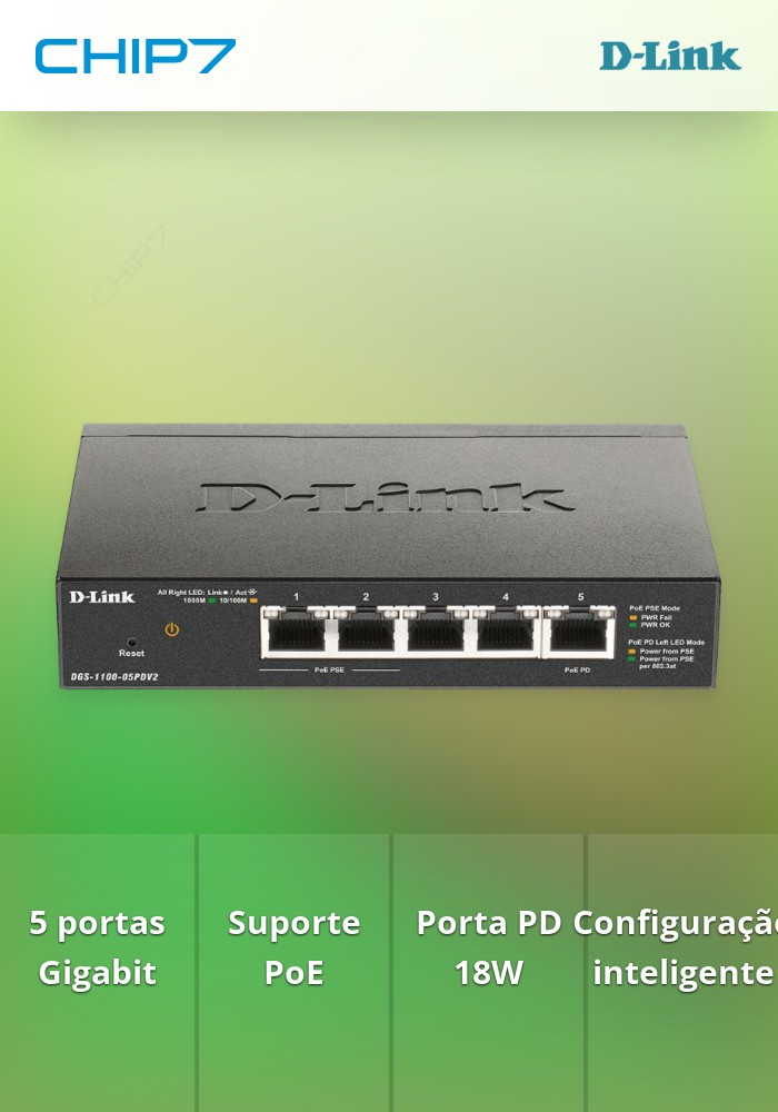D-LINK 5-PORT GIGABIT POE SMART MANAGED SWITCH WITH 1 PD PORT (18W)