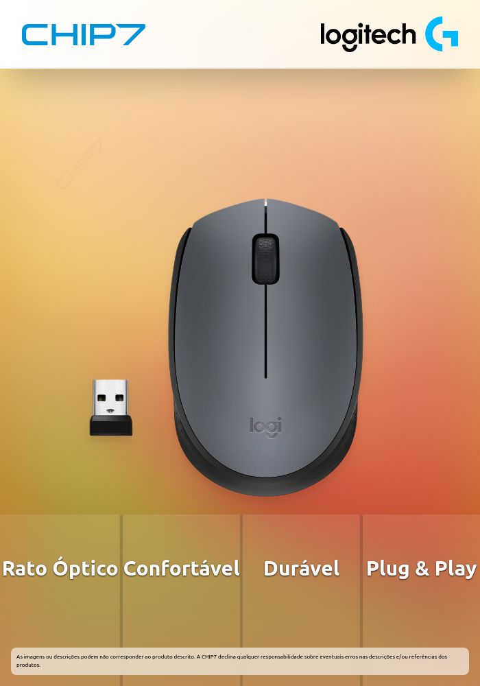 Rato Óptico Logitech M170 Wireless Cinzento/Preto
