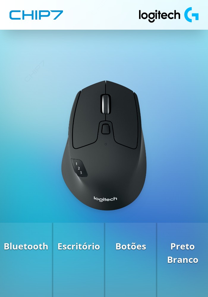 Rato Óptico Logitech M720 Triathlon Wireless 1000DPI Preto