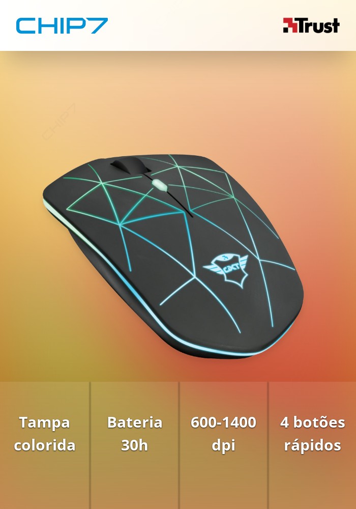 TRUST RATO GAMING GXT117 STRIKE WIRELESS BATERIA 1400 DPI #PROMO FIM STOCK 2024#