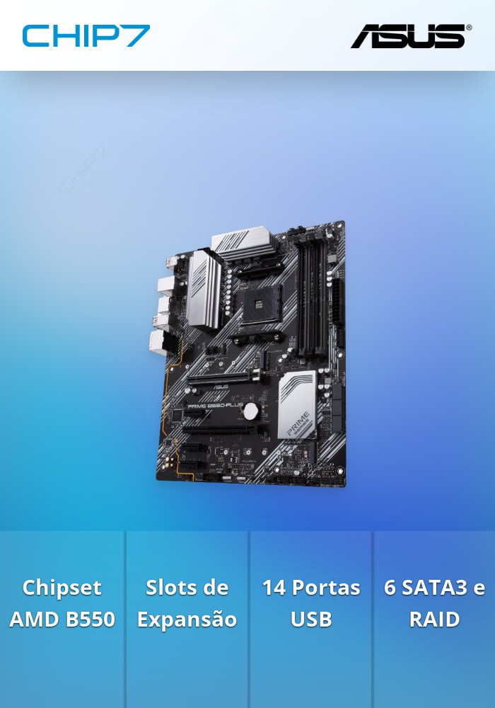 MOTHERBOARD ASUS PRIME B550-PLUS AMD AM4 B550 4DDR4 USB 3.2 M.2