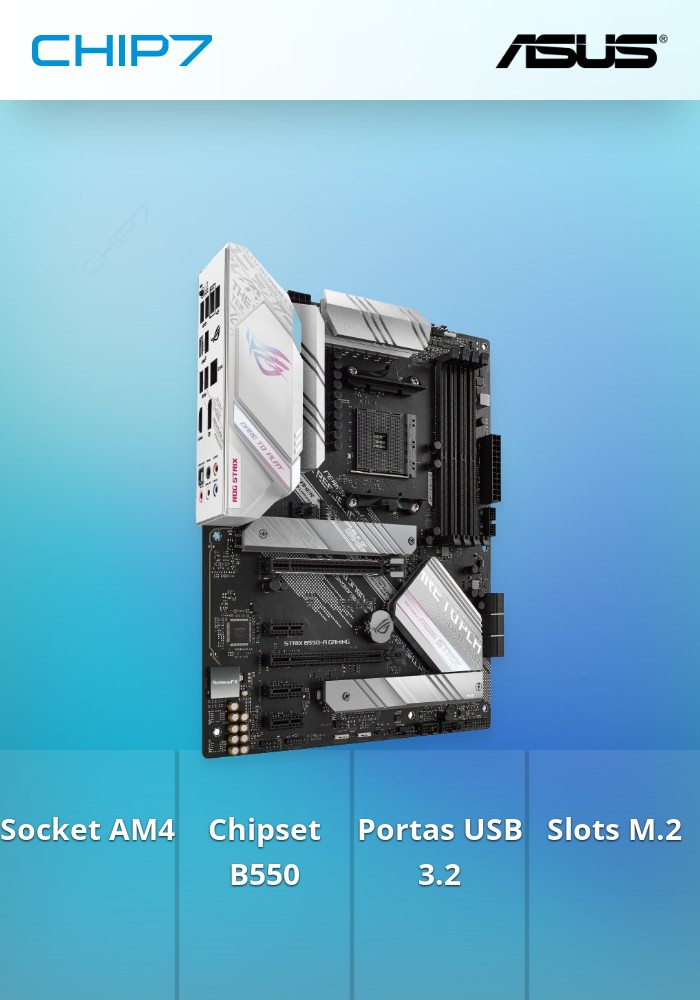 【新品】ASUS ROG STRIX B550-A GAMING ASUS Placa mãe ROG Strix B550-A Gaming AMD AM4 Zen 3 Ryzen 5000 e 3ª