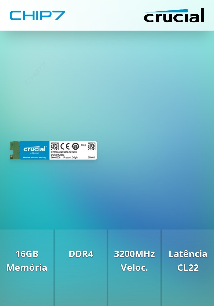 Crucial 16GB DDR4 3200MHz CL22