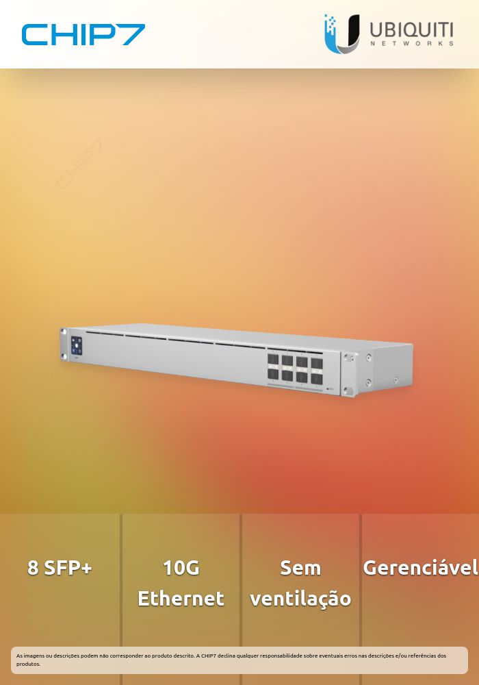 Switch Ubiquiti UNIFI AGGREGATION  8 SFP+ 10 Portas