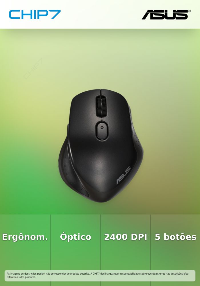 Rato ASUS MW203 2400 DPI 5 Botões Preto